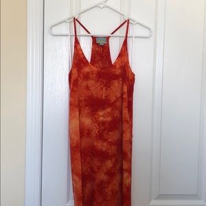 Tyedye maxi dress with small front slit